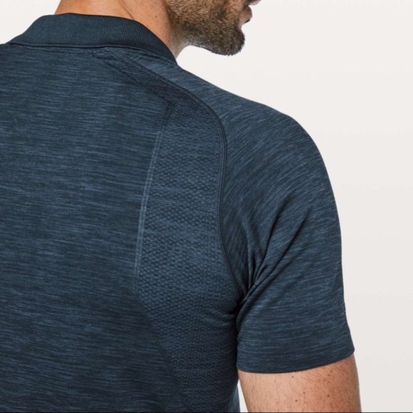 Lululemon Metal Vent Tech Polo mineral blue heathered Men’s Medium - Picture 4 of 16